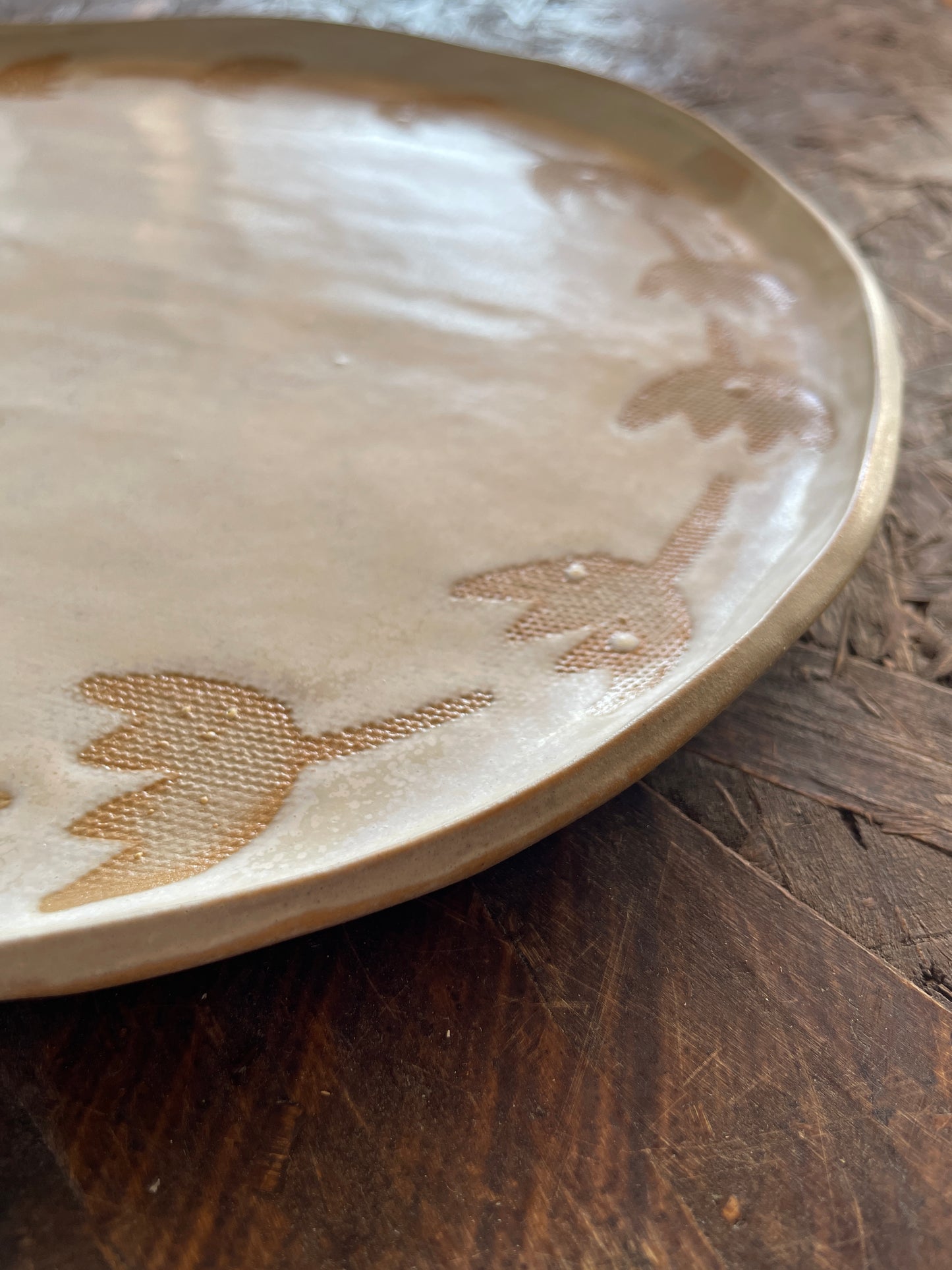 Piatto Levante bianco, con tulipani