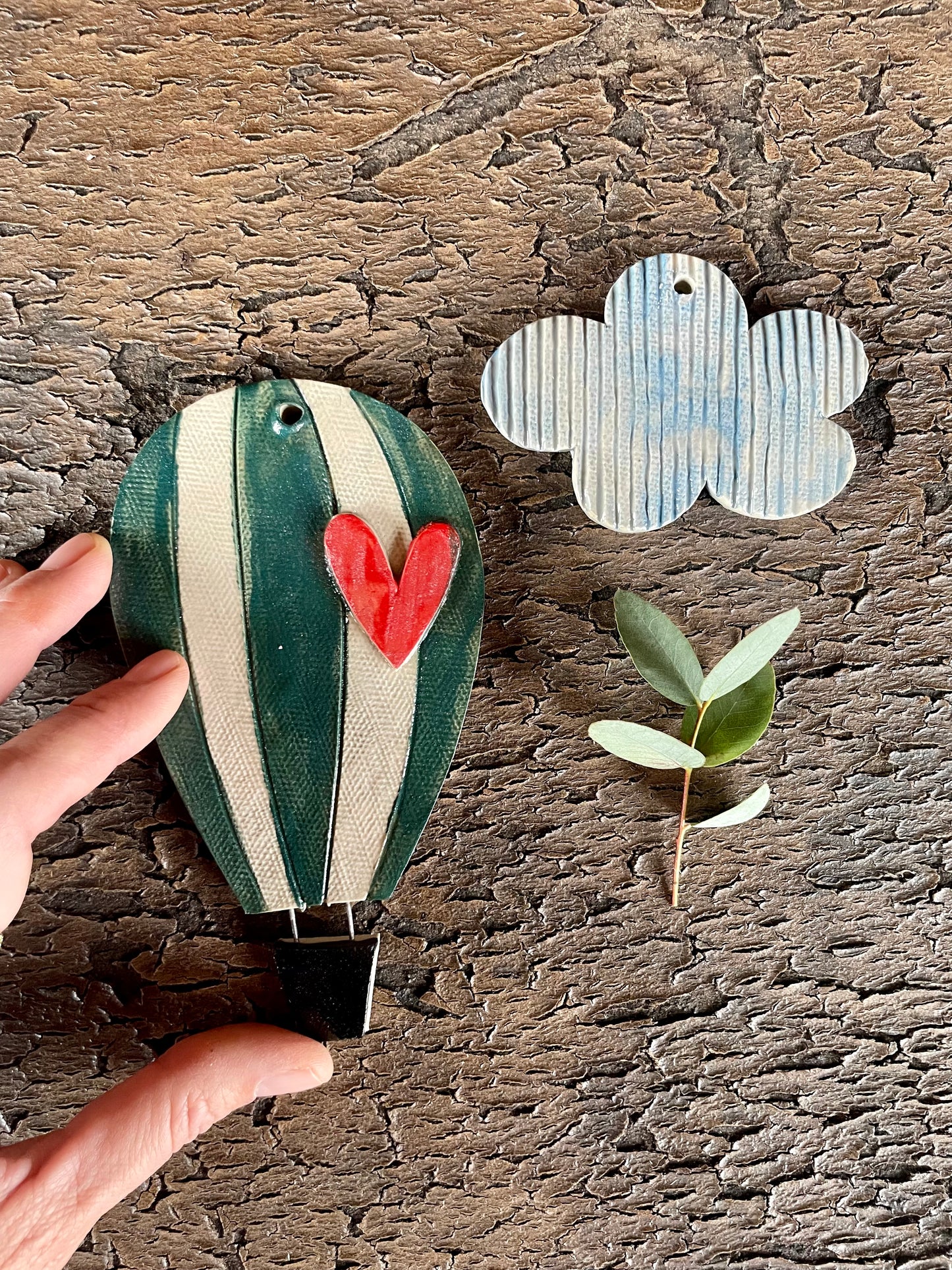 set Mongolfiere "verde e nuvola”