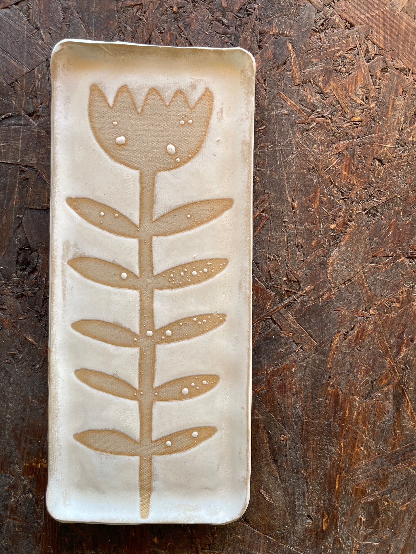 Vassoietto Levante bianco con tulipano