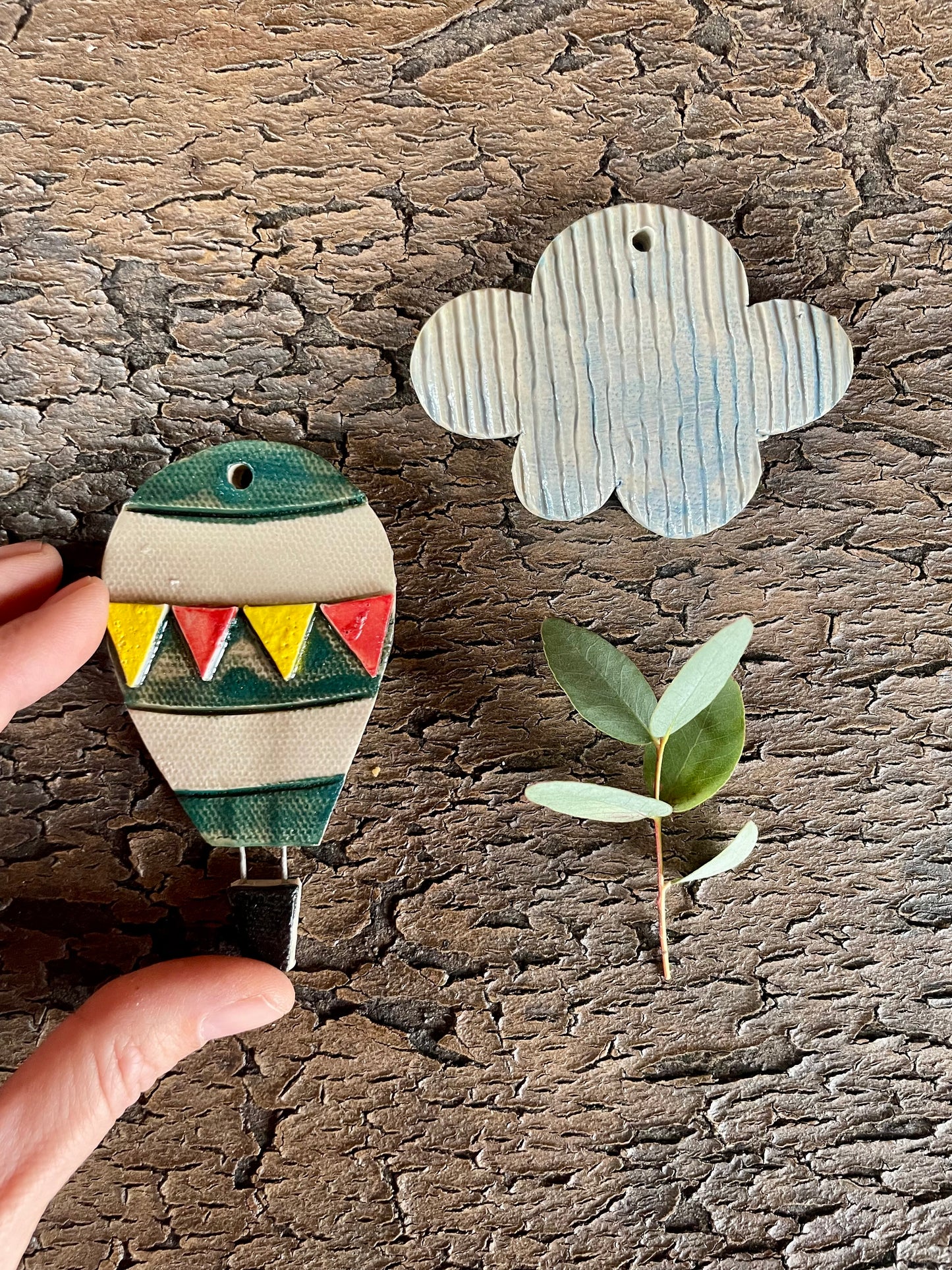 set Mongolfiere "circus verde e nuvola”