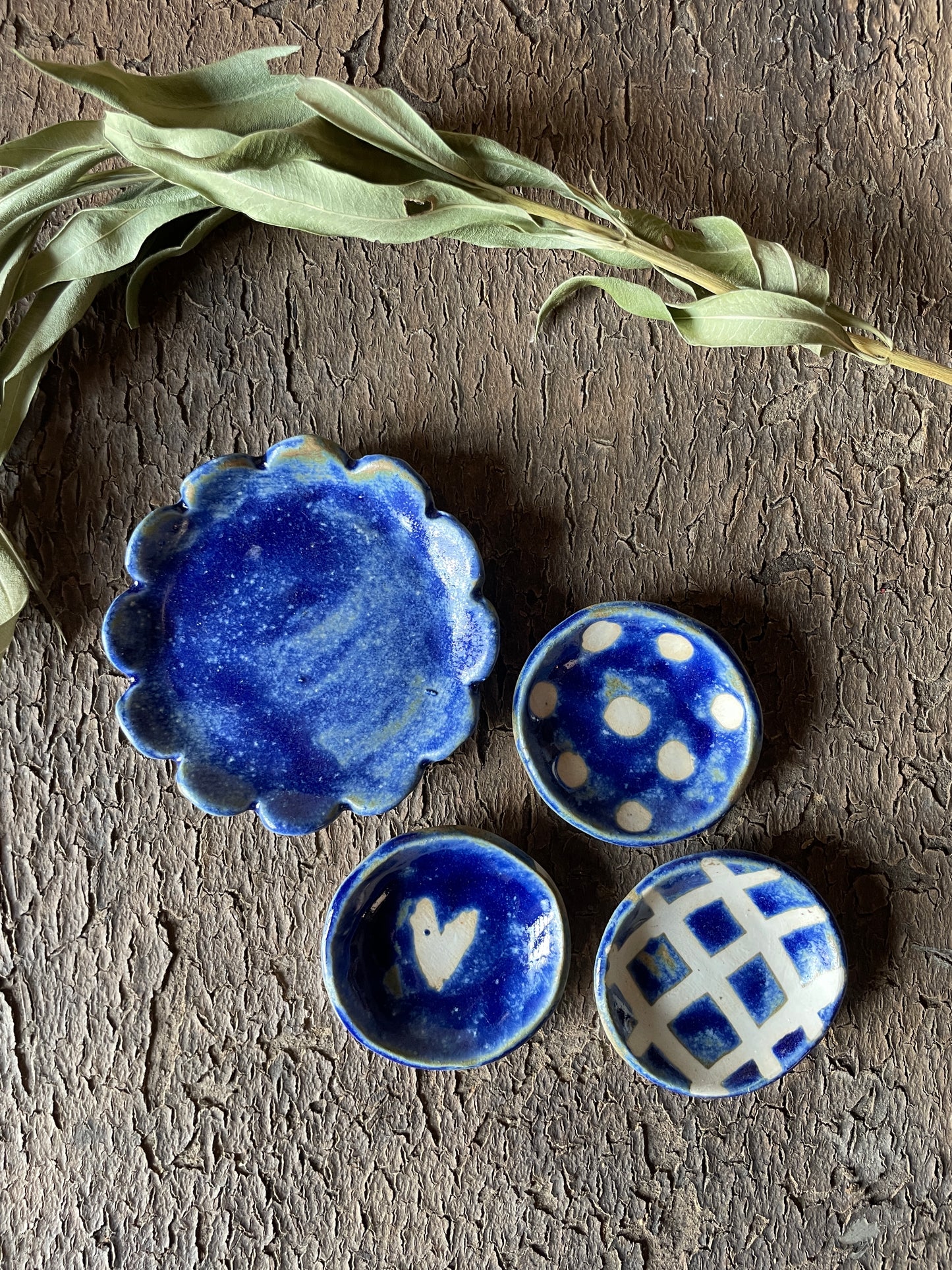 Set Piattini Ring dish "blu mare" , porcellana, 4 pezzi