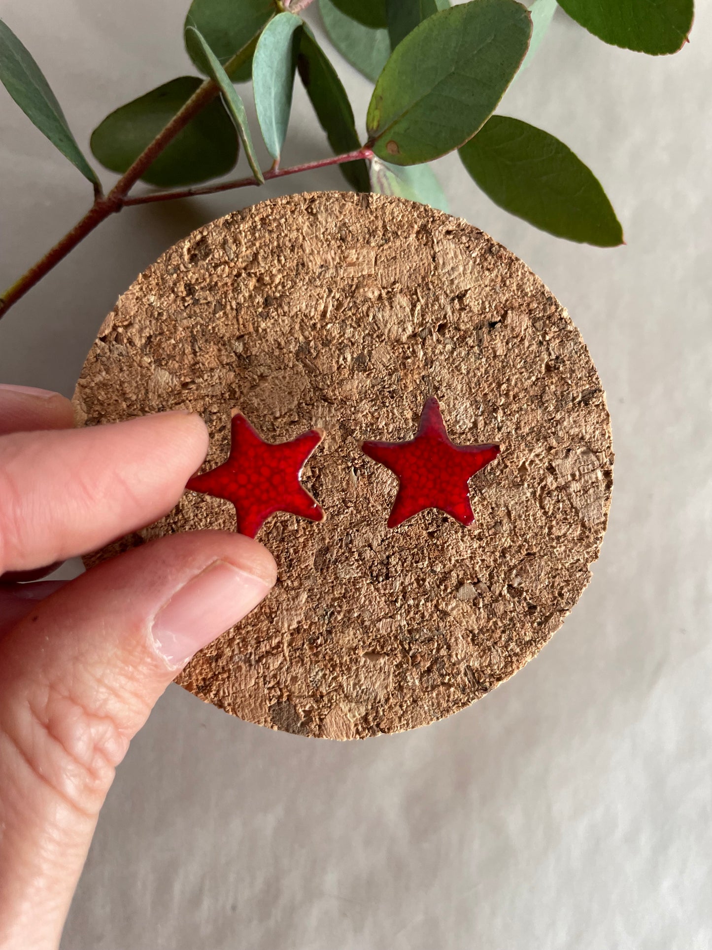 Orecchini stella rossa media