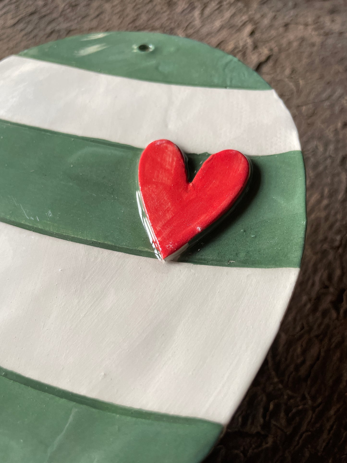 Mongolfiera (molto)grande righe verdi e cuore