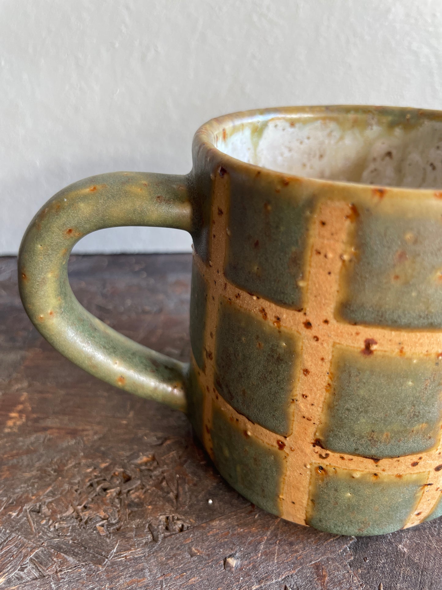 Mug Levante in verde, a quadri