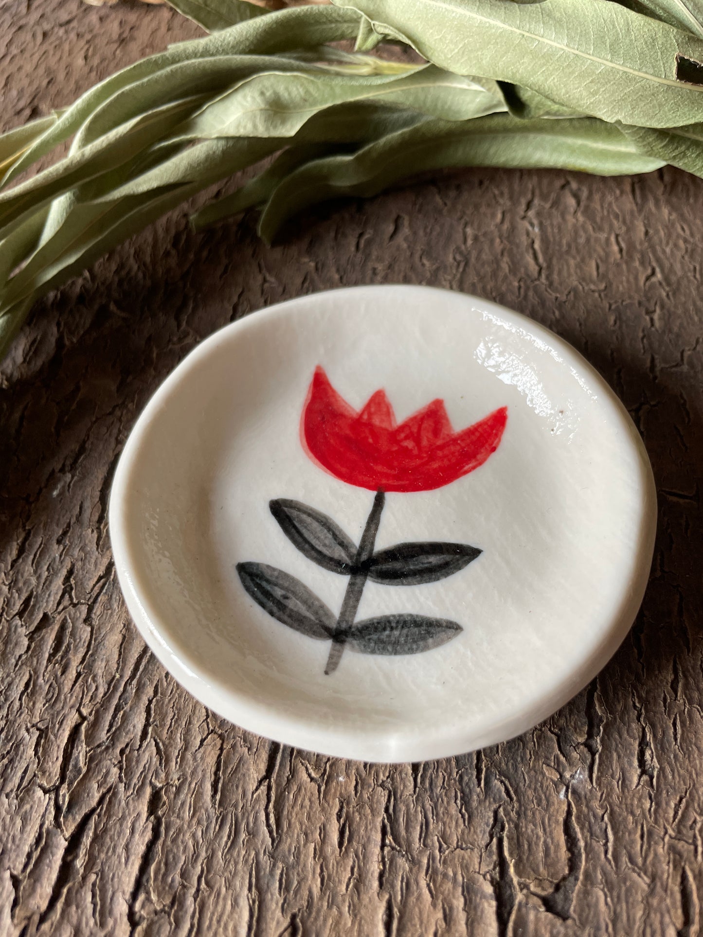 Piattino Ring dish "tulip" misura media