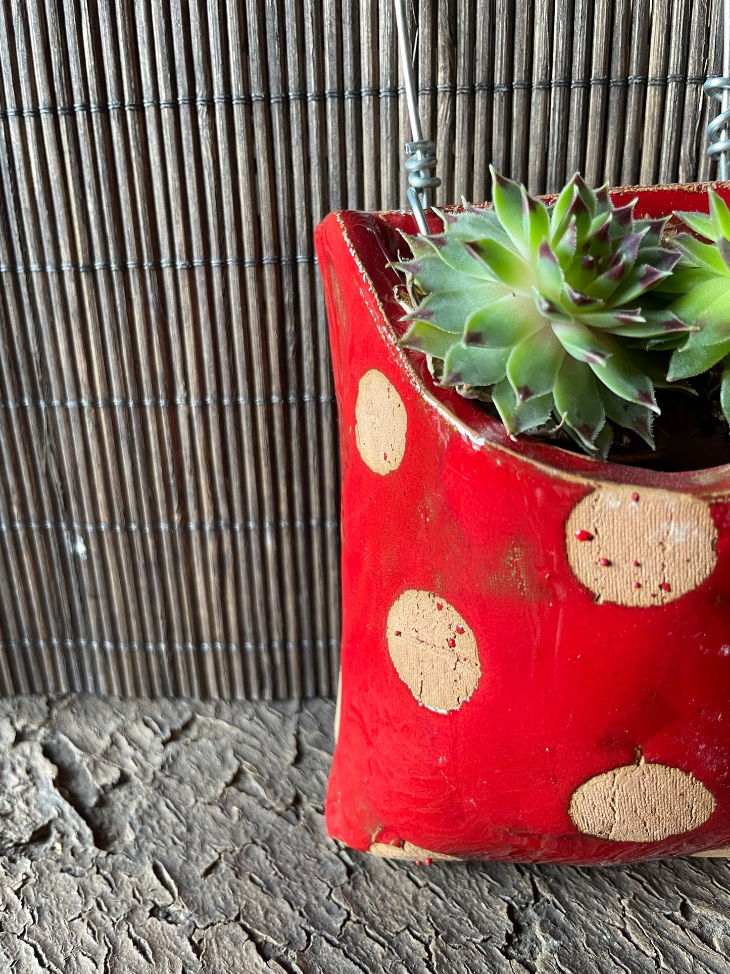 Taschina piccola smalto rosso, pois
