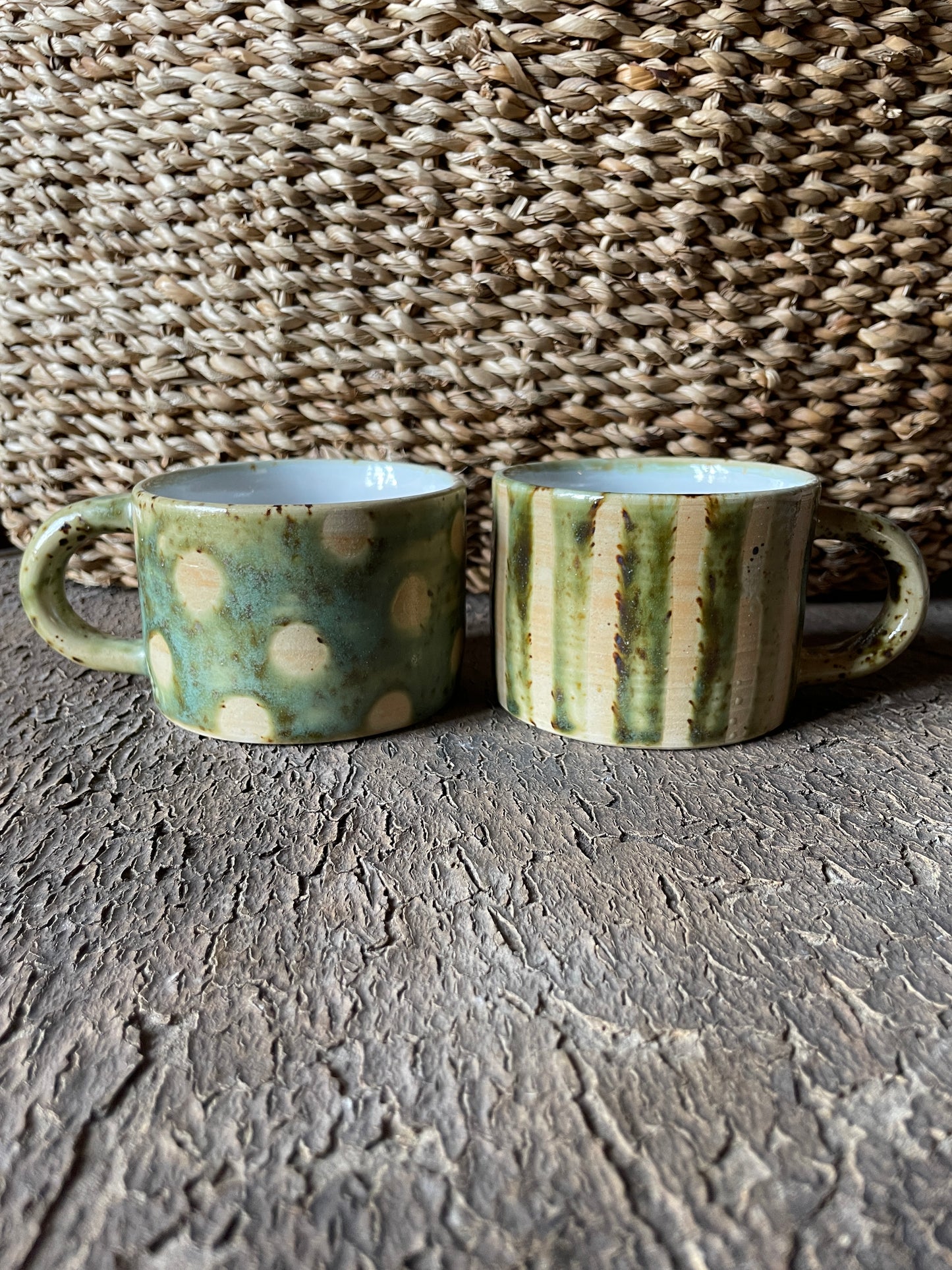 Coppia tazze Levante, in verde.