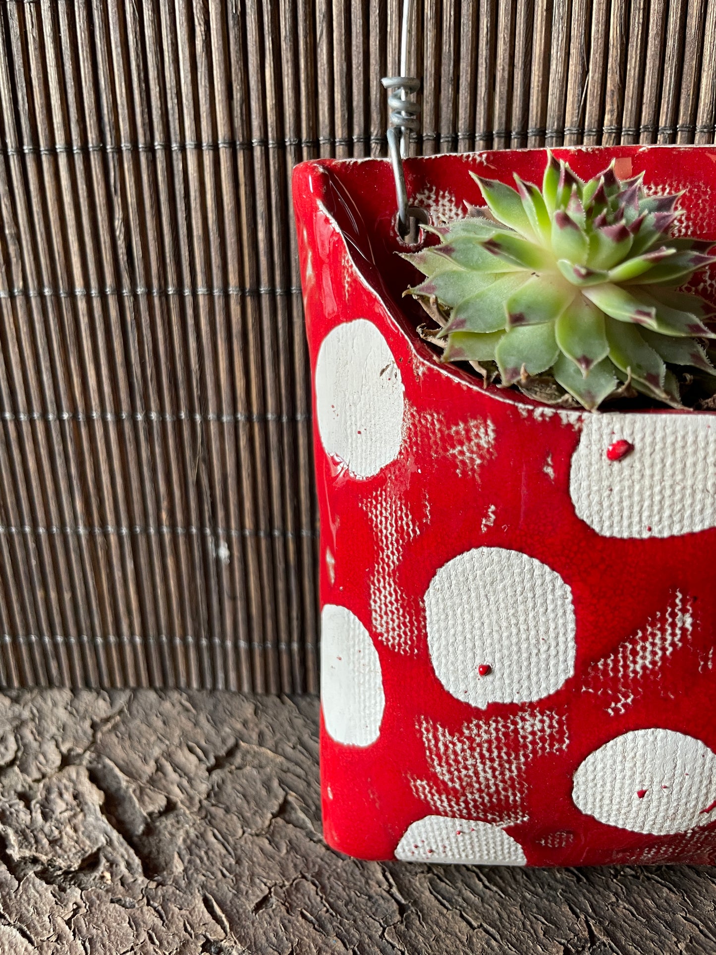 Taschina media rossa a pois