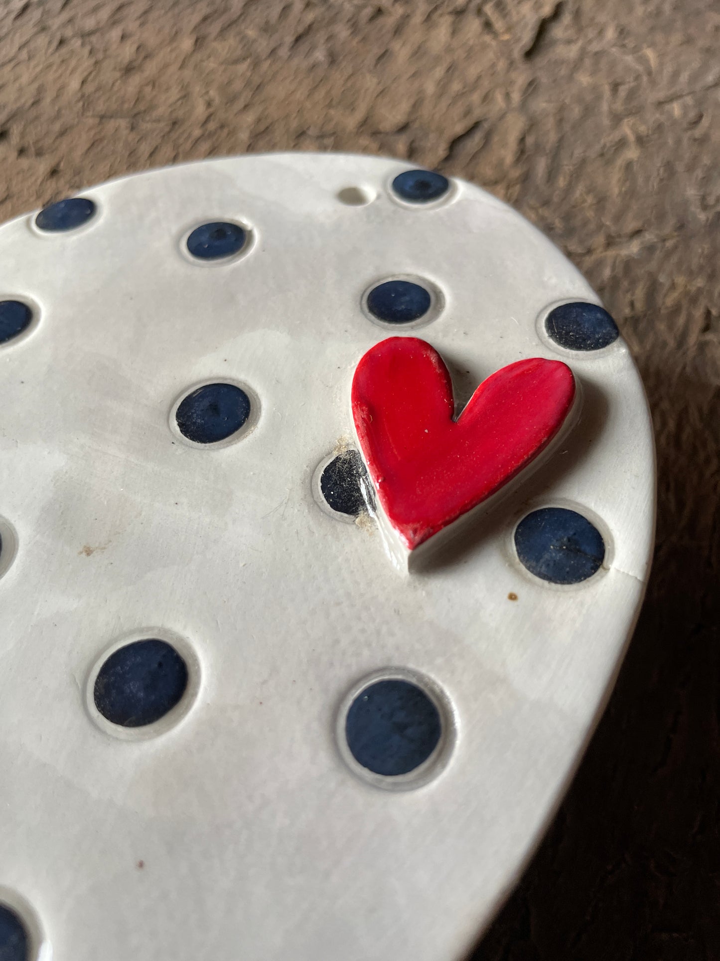 Mongolfiera grande pois neri e cuore