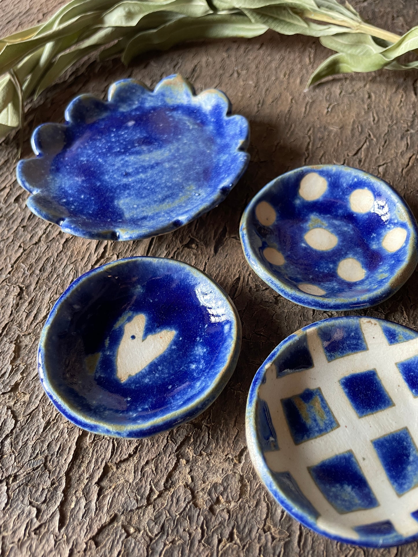 Set Piattini Ring dish "blu mare" , porcellana, 4 pezzi