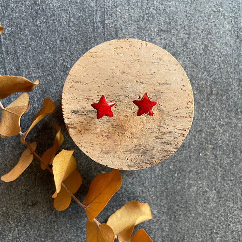 Orecchini stella rossa (piccola)