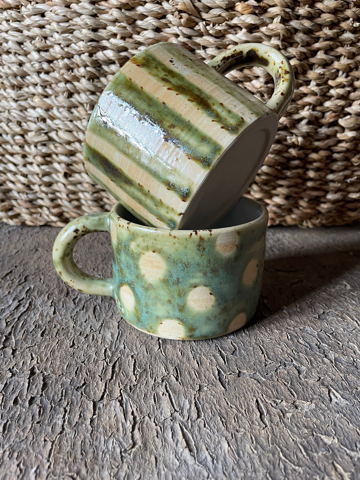 Coppia tazze Levante, in verde.