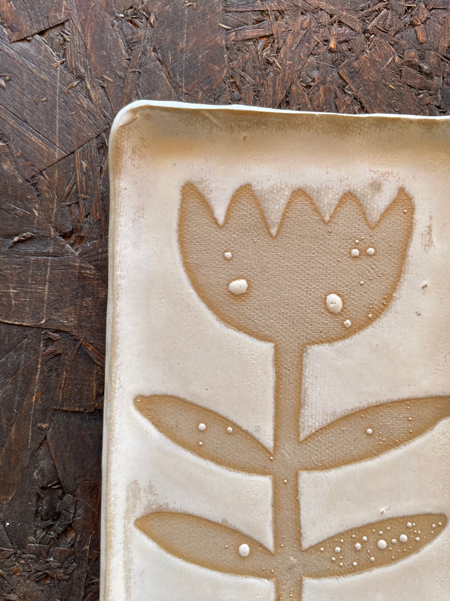 Vassoietto Levante bianco con tulipano