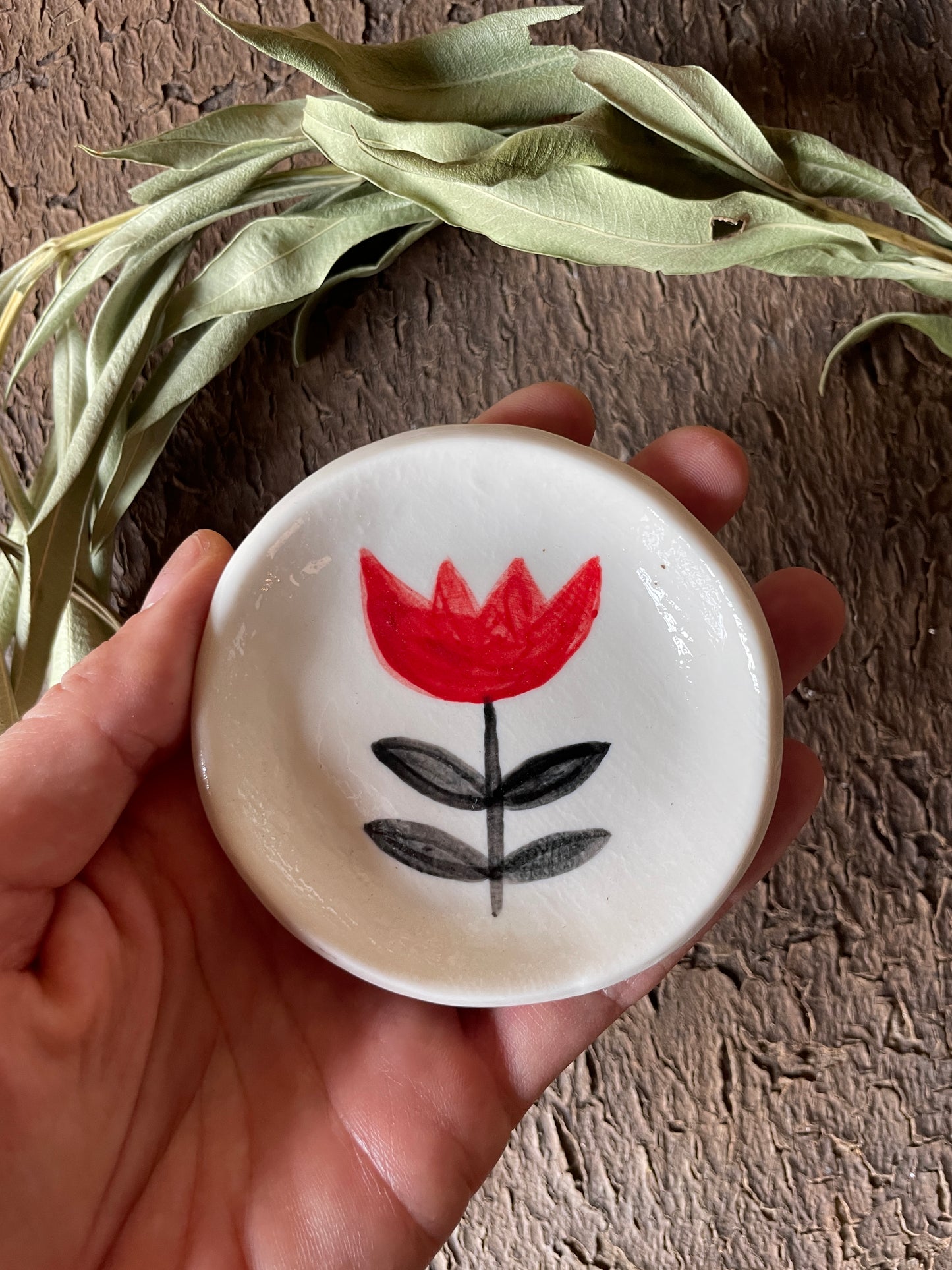 Piattino Ring dish "tulip" misura media