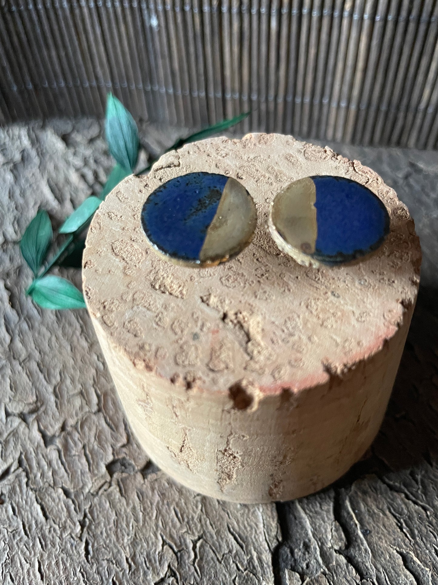 Orecchini “notte” grès, blu e oro