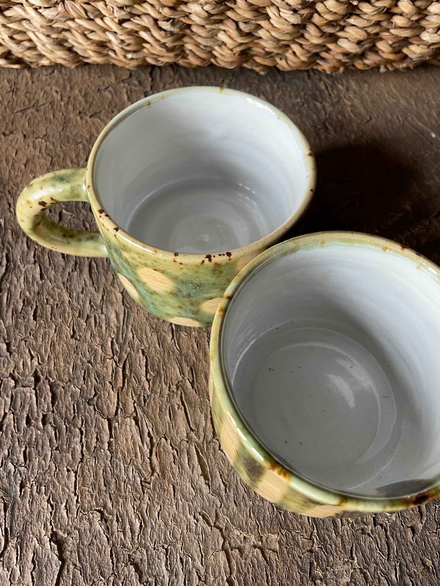 Coppia tazze Levante, in verde.