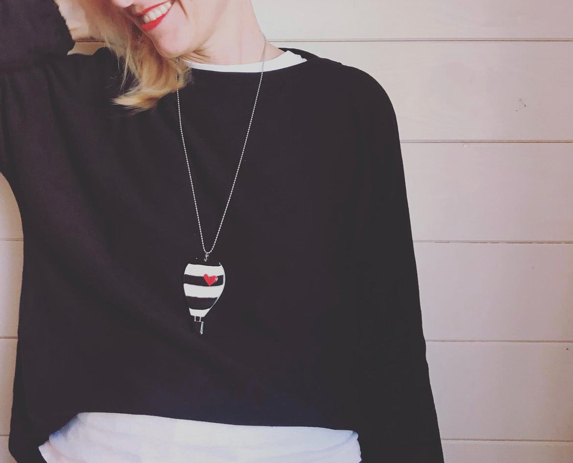 Collana Mongolfiera pois neri