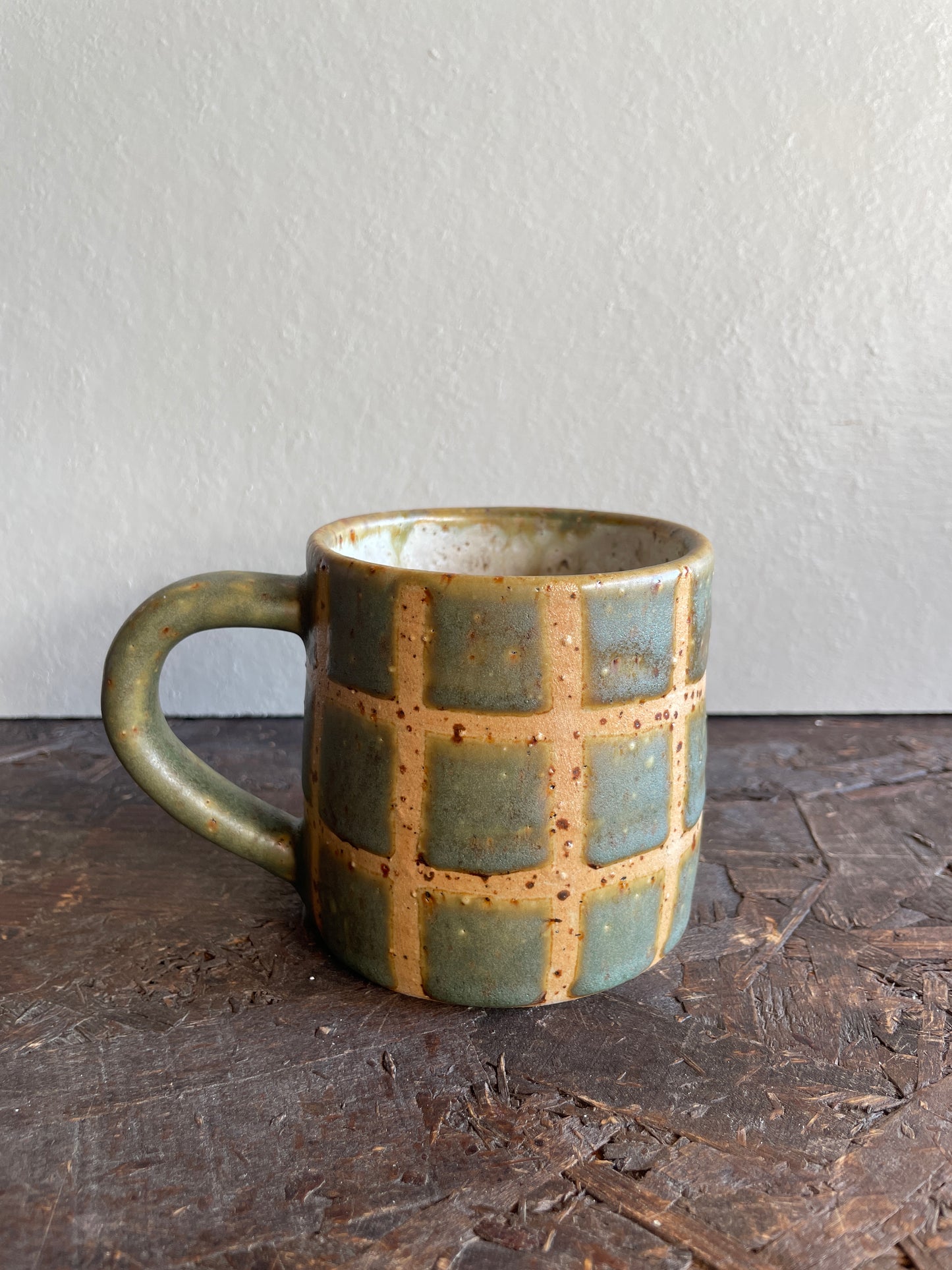 Mug Levante in verde, a quadri