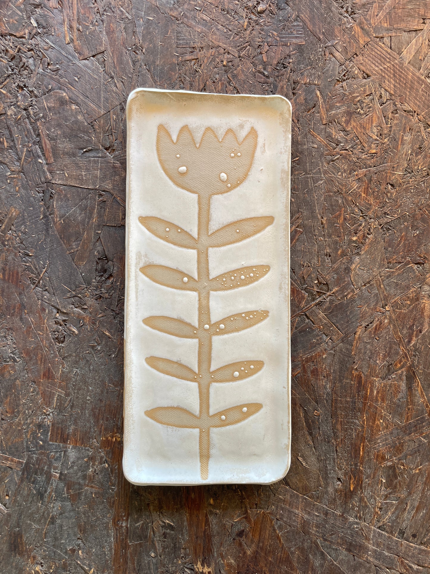 Vassoietto Levante bianco con tulipano