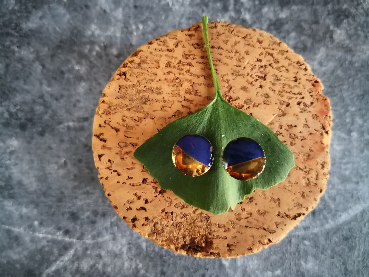 Orecchini Basic blu e oro