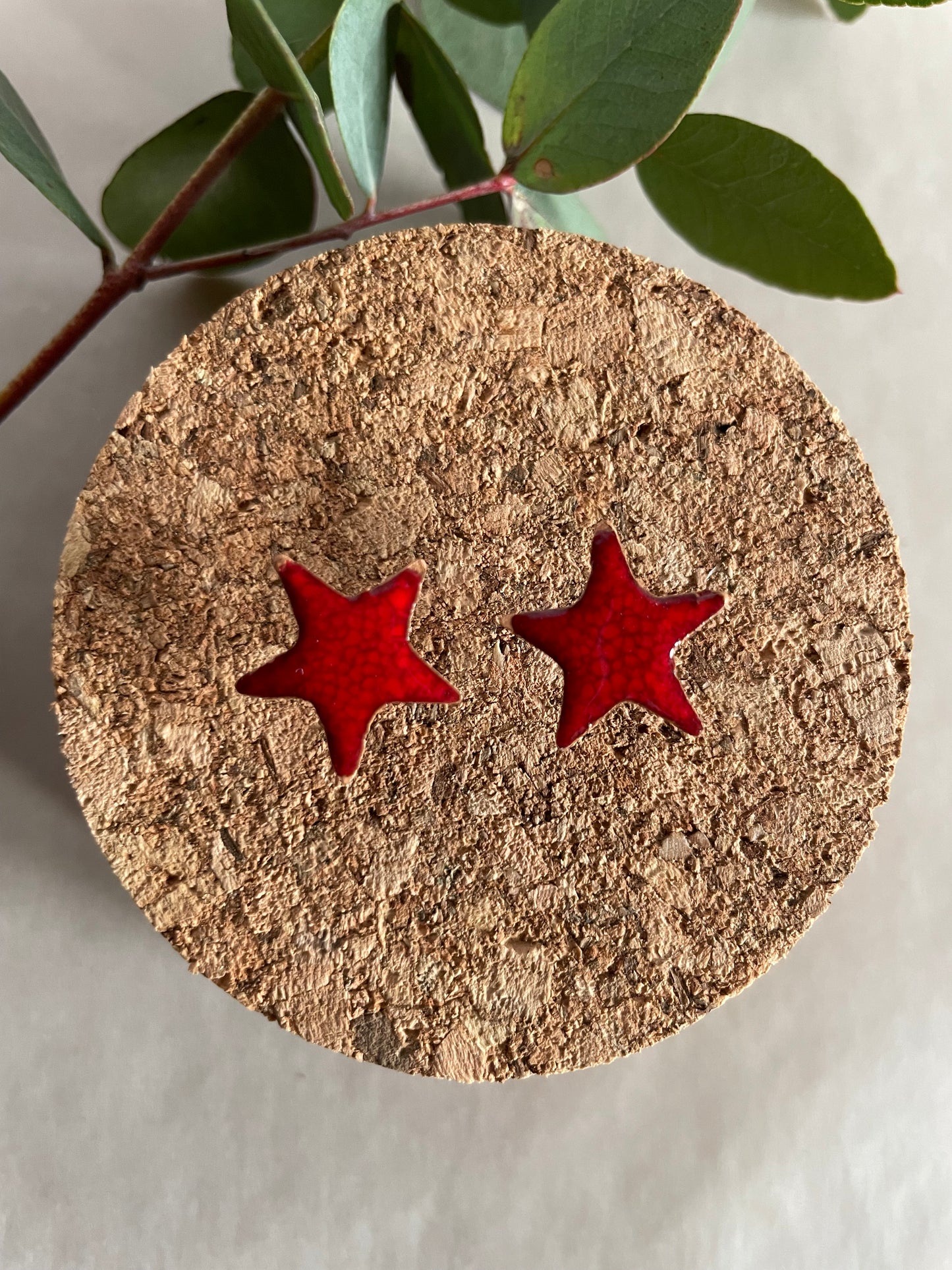 Orecchini stella rossa media