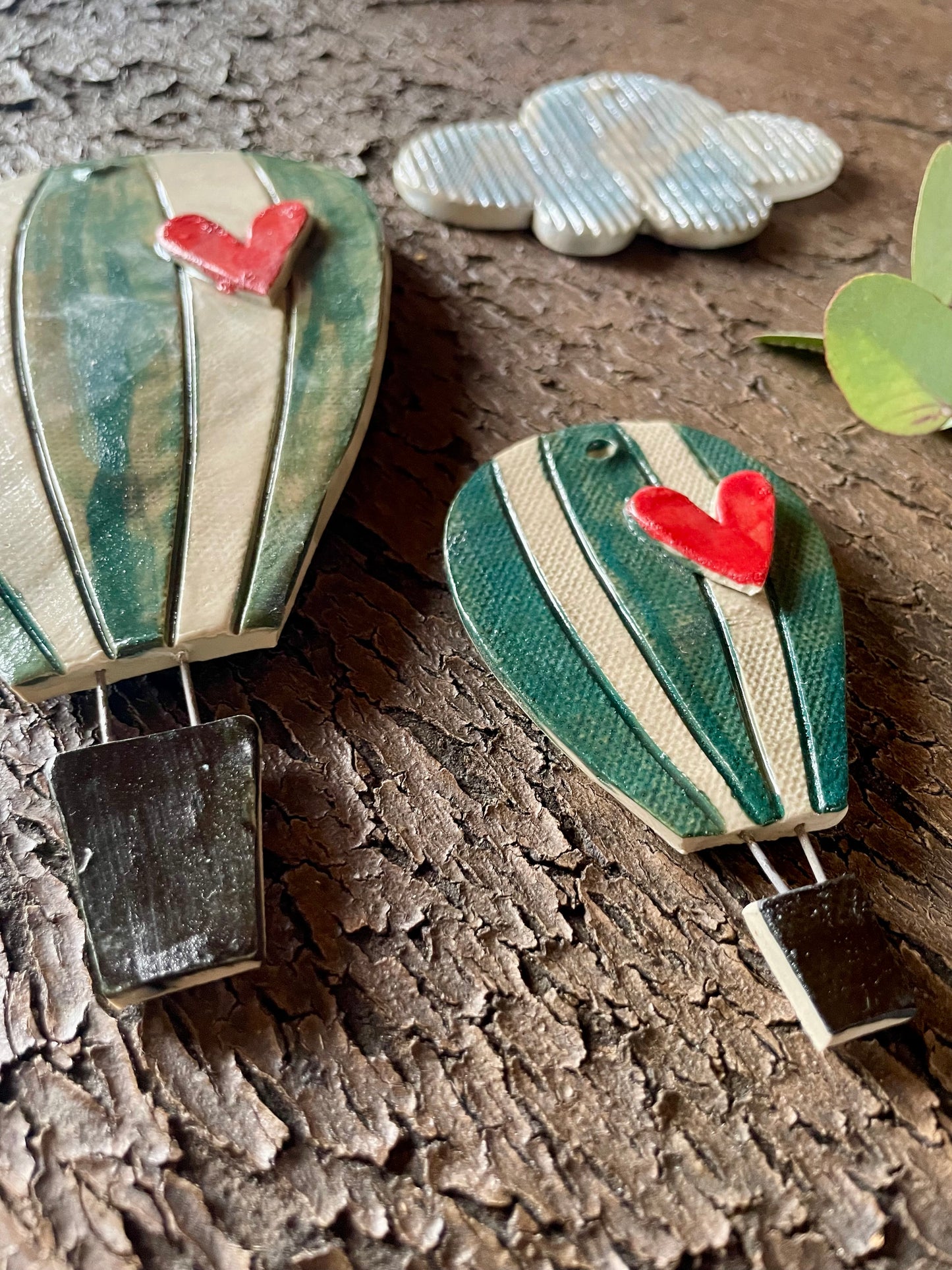 Set mongolfiere “righe verdi”