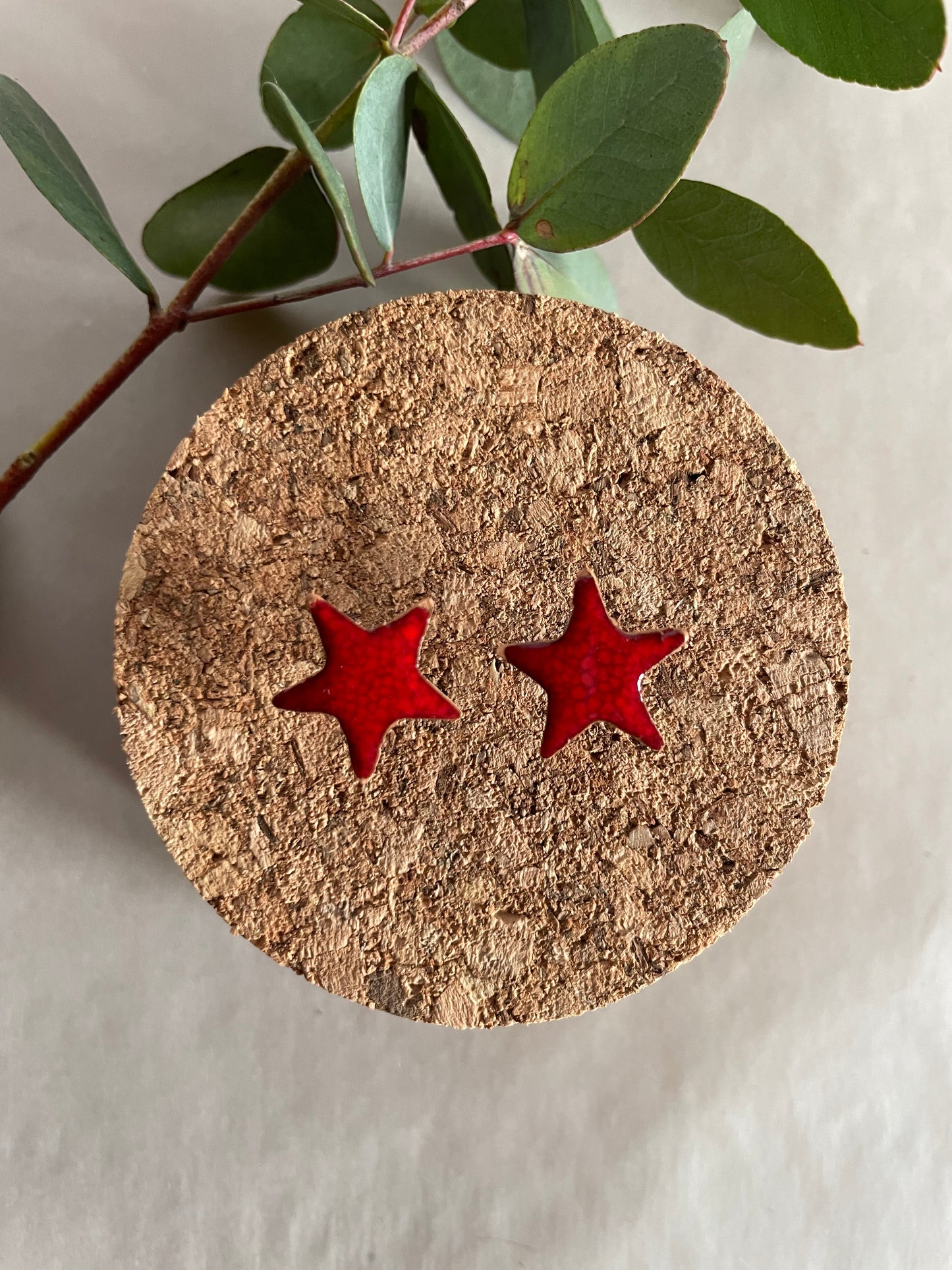 Orecchini stella rossa media