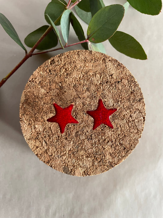 Orecchini stella rossa media