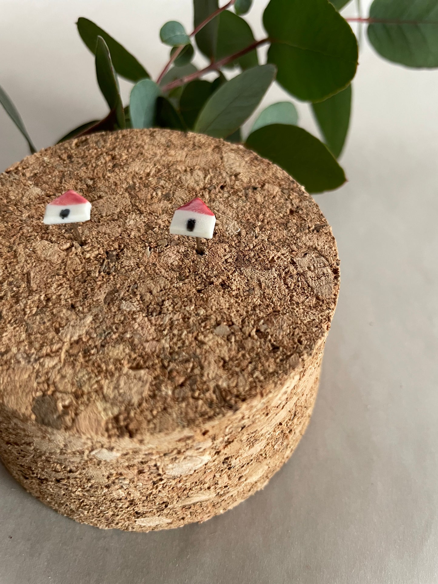 Orecchini casetta porcellana