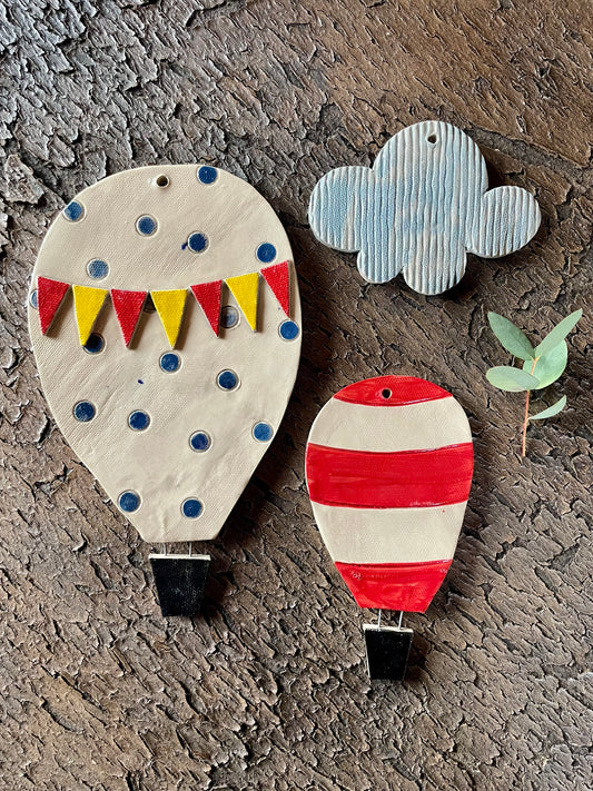 set Mongolfiere "sognando l’azzurro a pois blu”