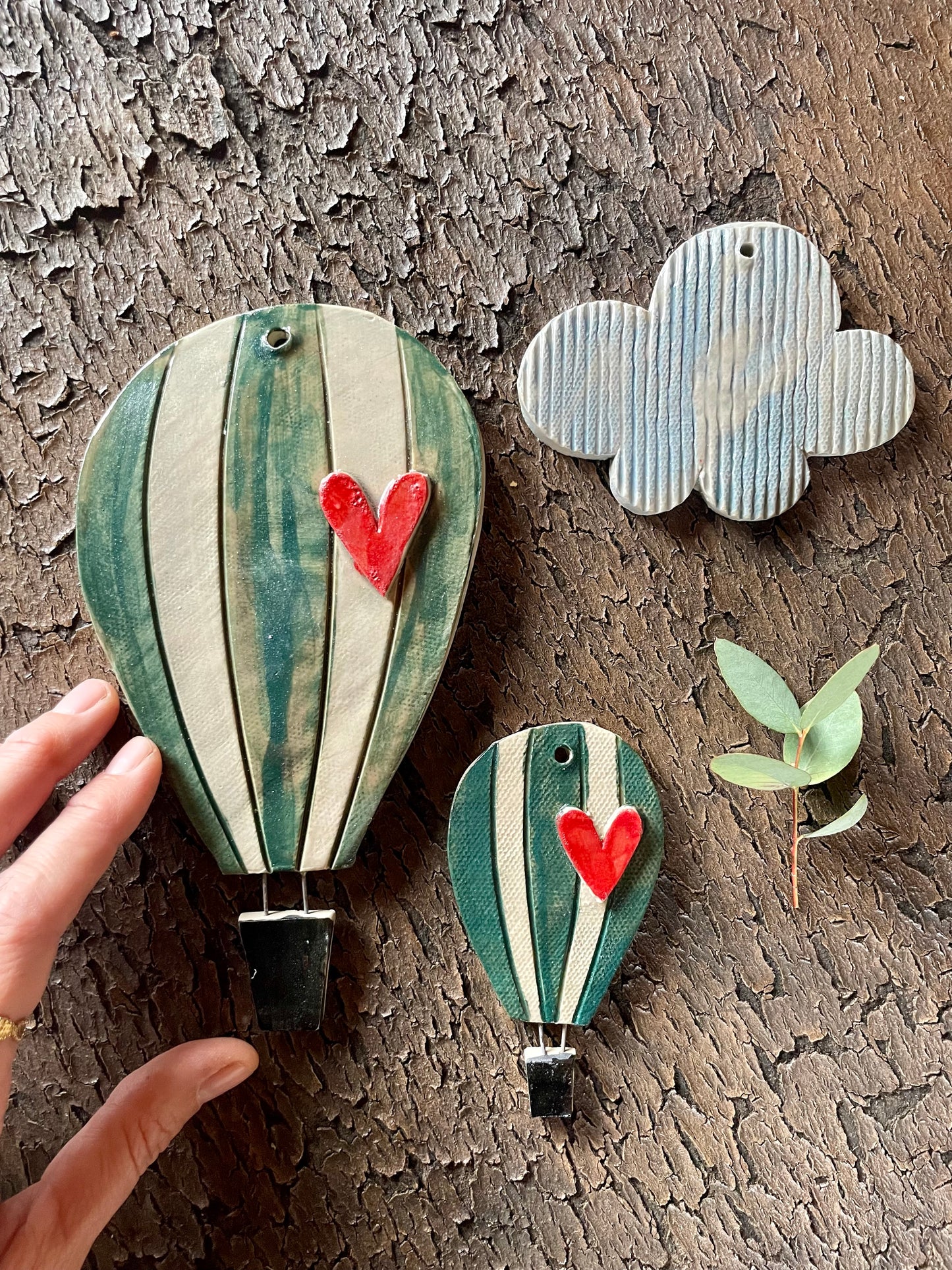 Set mongolfiere “righe verdi”