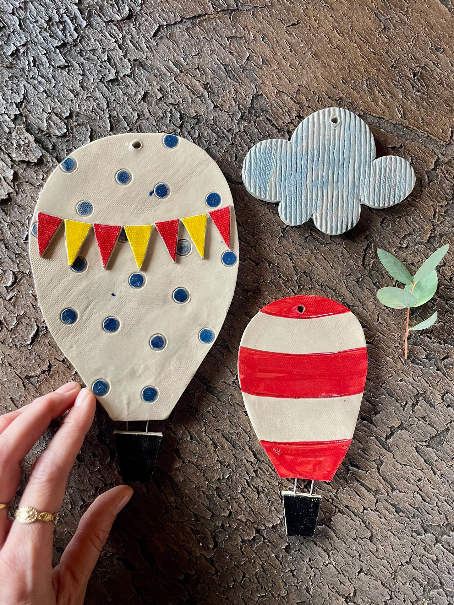 set Mongolfiere "sognando l’azzurro a pois blu”