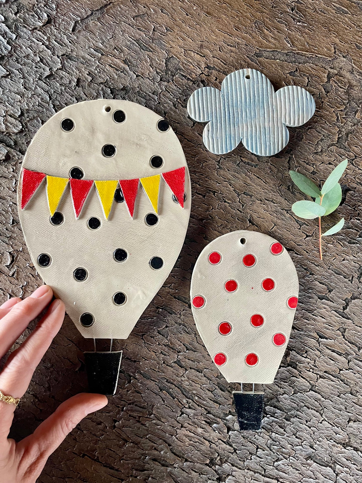 Set mongolfiere “sognando a pois neri”