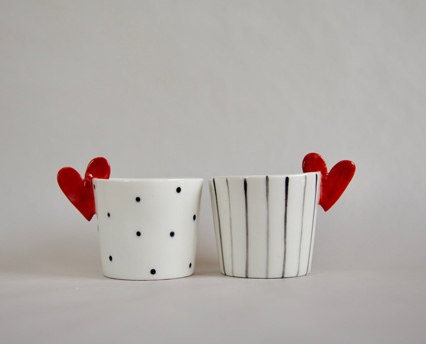 Coppia Tazzine Sweet Detail pois e righe in Porcellana di Limoges