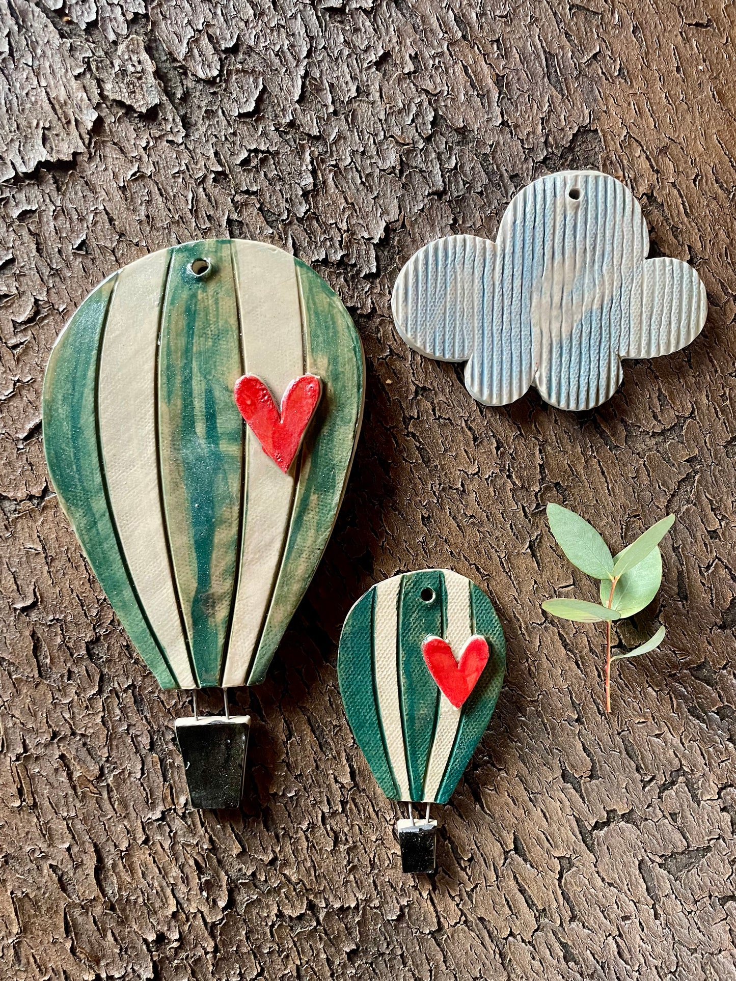 Set mongolfiere “righe verdi”