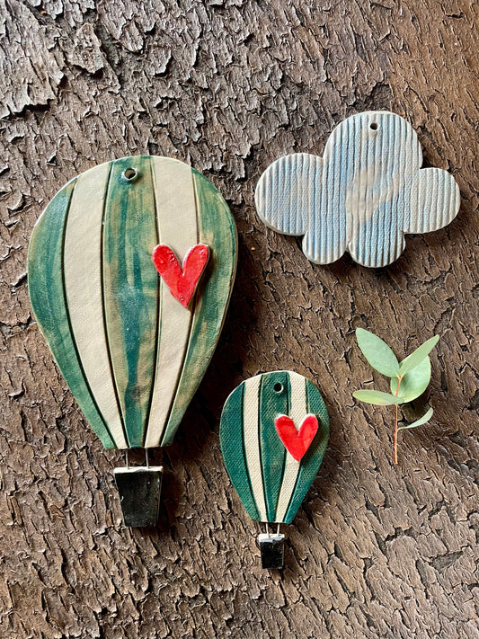 Set mongolfiere “righe verdi”