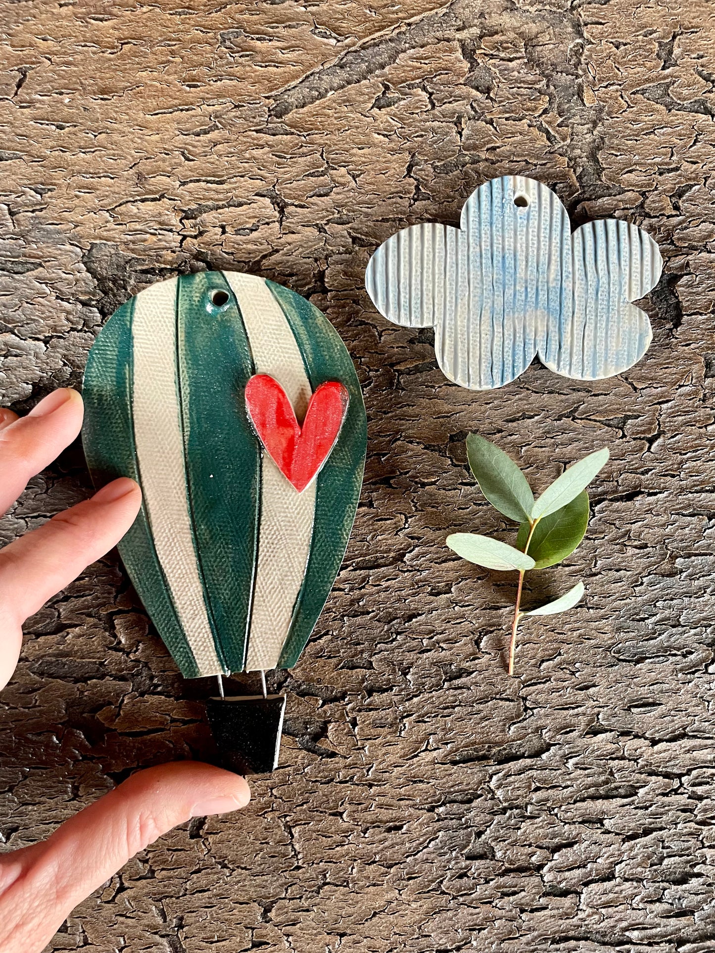 set Mongolfiere "verde e nuvola”