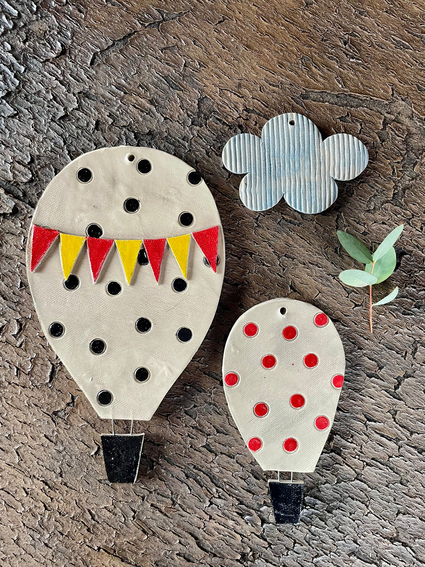 Set mongolfiere “sognando a pois neri”