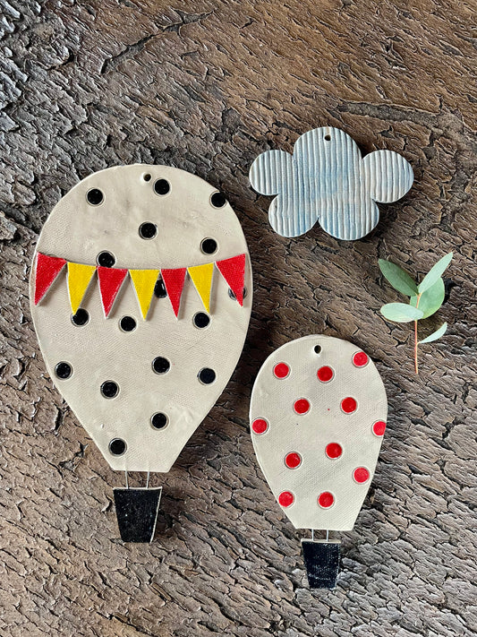 Set mongolfiere “sognando a pois neri”