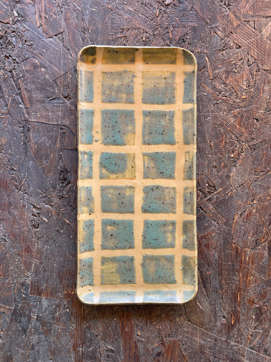 Vassoietto Levante verde a quadri