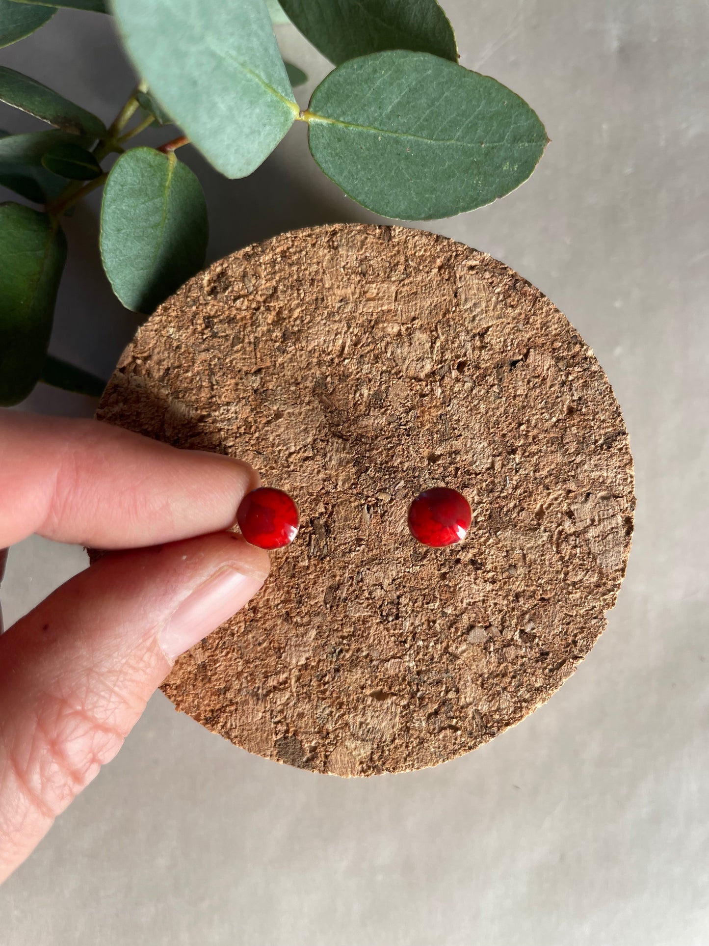 Orecchini Lobo Basic rossi MINI